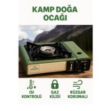 Kamptek Doğa Kamp Piknik Portatif Tek Gözlü Stop Emniyetli Profesyonel Kamp Doğa Piknik Gaz Ocağı Yeşil