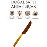 Kamptek Kamp Teknolojisi %100 Doğal Meşe ve Ceviz Ahşap Saplı Şef Bıçağı - Ergonomik Suya ve Isıya Dayanıklı Sunum Bıçağı Doğal Ahşap