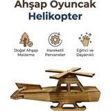 Kamptek Kamp Teknolojisi Doğal Ahşap Oyuncak Helikopter - Eğitici ve Eğlenceli Ahşap Maket Helikopter Doğal Ahşap El Yapımı