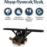 Kamptek Kamp Teknolojisi Doğal Ahşap Oyuncak Uçak - Eğitici ve Sağlıklı Ahşap Maket Uçak - Renkli ve Doğal Ahşap Oyun