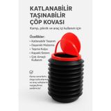 kamptek kamp teknolojisi Kamp Karavan Araç Portatif Katlanabilir Plastik Çöp Kovası Çok Amaçlı Fonksiyonel Kullanım