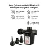 kamptek kamp teknolojisi Kamptek 12V Araç Çakmaklık Girişli Elektrikli Şişirme Pompası - Yatak, Mat, Bot ve Çadır Şişirme Pompası (3 Farklı Uçlu)