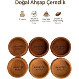 Kamptek Kamp Teknolojisi Kamptek Ahşap Mini Yuvarlak Baharat Kaşığı Set - Doğal El Yapımı Hassas Ölçü Tuz Kahve Kavanoz Kaşığı - Ahşap - Ceviz