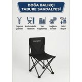 Kamptek Kamp Teknolojisi Kamptek Doğa ve Balıkçı Sandalyesi - Yer Kaplamaz Mini Boy Tabure - Siyah
