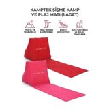 kamptek kamp teknolojisi Kamptek Outdoor Sırt Destekli Şişme Plaj Kamp Matı - Taşınabilir Katlanabilir Konforlu Deniz Minderi