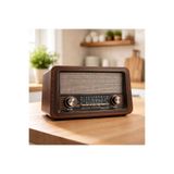 KAMSELL RT-810 Ahşap Görünümlü Nostaljik Radyo - Retro Tasarım Dekoratif Müzik Kutusu