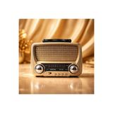 KAMSELL RT-819 Solar Güneş Enerjili Nostaljik Radyo - Bluetoothlu, El Fenerli, Şarjlı Müzik Kutusu