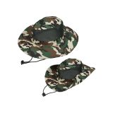 Kamuflaj Boonie Şapka, Mesh Havalandırmalı, Ayarlanabilir Çene Kordonlu, Outdoor Güneş Koruma