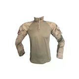 Kamuflaj Desen Kum Rengi Sari Askeri Combat Tisort
