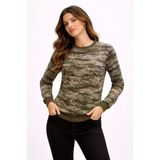 Kamuflaj Desenli 2 İplik 4 Mevsim Uzun Kollu Bisiklet Yaka Sweatshirt - Kamuflaj