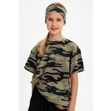 Kamuflaj-Kamuflaj Kız %100 Pamuklu Penye T-Shirt Bandana 2^li Takım -Spor Rahat BEST OF Koleksiyon 5
