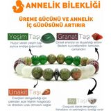 Kamus Anne Bilekliği Unakit Aytaşı Lal Yeşim Doğal Taş Bileklik - 20 cm - Krem
