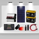 Kamusolar Mini Bağ Evi Için 170W Güneş Paneli ve 1200W Inverterli Solar Enerji Paketi