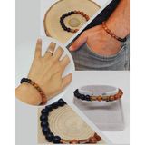 Kan Ağacı & Oniks Taşı 8mm Unisex Tasarım Bileklik Hawaii Model (5130)