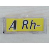 Kan Grubu A Rh Negatıf (A Rh -) Seffaf Kutulu (Sarı) Kan Grubu Kartı