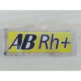 Kan Grubu Etiketi Ab Rh Pozitif (Ab Rh +) Şeffaf Kutulu (Sarı) Kan Grubu Kartı
