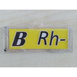 Kan Grubu Etiketi B Rh Negatif (B Rh -) Şeffaf Kutulu (Sarı) Kan Grubu Kartı