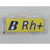 Kan Grubu Etiketi B Rh Pozitif (B Rh +) Şeffaf Kutulu (Sarı) Kan Grubu Kartı