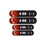 Kan Grubu Kask Etiketi 4 Parça 0 Rh + Etiket Sticker