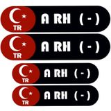 Kan Grubu Kask Etiketi 4 Parça A Rh + Etiket Sticker