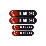 Kan Grubu Kask Etiketi 4 Parça B Rh + Etiket Sticker