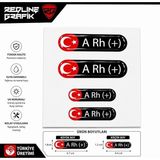 Kan Grubu Sticker Siyah 3D 4 Adet Hediyeli A Rh Pozitif Yazılı | Redline Grafik
