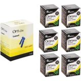 Kan Şekeri Ölçüm Çubuğu (strip) 6 Kutu(300 Adet) + 1 Kutu (100 Adet) Opti-clix Parmak Delici