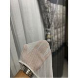 Kanada Tül, 600KAR, Düz Tül, Çizgili Tül,bambu Zincir Tül, Salon Tülü, Ince Çizgili Tül, Sık Pile - 300 x 200 - Kırık Beyaz