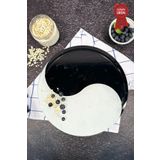 Kanallı Cam Kesme Tahtası - Cam Kesme Tablası | Black or White | Çap32cm | Patentli Ürün