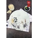 Kanallı Cam Kesme Tahtası - Cam Kesme Tablası | Dark Floral | Çap32cm | Patentli Ürün