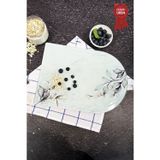Kanallı Cam Kesme Tahtası - Cam Kesme Tablası | Dark Floral - Kenarı Oval | 25cm x 35cm | Patentli Ürün