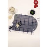 Kanallı Cam Kesme Tahtası - Cam Kesme Tablası | Füme Cam - Kenarı Oval | 25cm x 35cm | Patentli Ürün