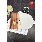 Kanallı Cam Kesme Tahtası - Cam Kesme Tablası | Kenarı Ahşap Desenli - Kenarı Oval | 25cm x 35cm | Patentli Ürün