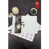 Kanallı Cam Kesme Tahtası - Cam Kesme Tablası | Ornament Beyaz Fon | 25cm x 35cm | Patentli Ürün