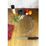 Kanallı Cam Kesme Tahtası - Cam Kesme Tablası | Saydam | Çap32cm | Patentli Ürün
