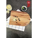 Kanallı Cam Kesme Tahtası - Cam Kesme Tablası | Yeni Ahşap Desen - Kenarı Oval | 25cm x 35cm | Patentli Ürün
