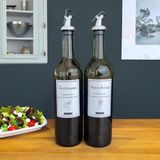 Kanat Retro 2'li Amber Cam Yağlık 750 ml Zeytinyağ Ayçiçek Yağı Şişesi Yağdanlık Amber Yağlık