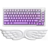 Kanat Şekilli Klavye Bilek Desteği Ergonomik Konforlu Memory Foam Kaymaz Taban Bilek Yastığı (Beyaz)