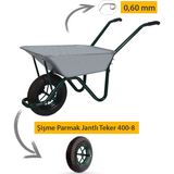 Kanat Troyka Afrika Galvanizli Şişme Teker Parmak Jant Demonte El Arabası 0.60 mm Sac