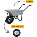 Kanat Troyka Galvanizli Şişme 350-7 Ebat Teker Demonte El Arabası 0.60 mm Sac