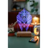 Kanatlı Iskelet 3D 16 Renk Dekoratif Led Lamba