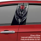 Kanatlı Kartal Arma Tarzı Oto Sticker - Yeni Nesil Hd Baskı Kalitesi Araba Kapı Direkleri Kaplama Folyosu - Tuning Modifiye Aksesuar