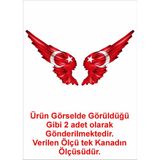 Kanatlı Türk Bayrağı - Ay Yıldız - Türk Sticker -Araba - Oto - Motosiklet -Karavan Sticker Etiket 00002 - 5x5 Cm - Renkli