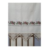 Kanaviçe Işlemeli Otantik Perde, Buldan Perde, Yazlık Perdesi, Bodrum Perdesi, Mutfak Perdesi krem 70 x 190