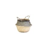 KANCAEV Sepet,siyah-beyaz Göbekli Katlanabilir Hasır 30cm.