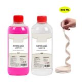 Kandil Yağı, 2'li Set, Şeffaf Pembe , 800 ml + 50CM Fitil