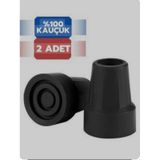 Kanedyen Baston İçin Lastik Ucu Pabucu Siyah 2'li