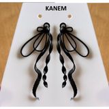 Kanem3D Uzun Şerit Küpe - Siyah