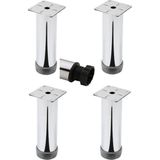 Kanepe Baza Koltuk Çekyat Yükseltme Ayağı Tablalı Krom Metal 15 cm 4 Adet