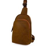 Kangaroo Kıngdom Hakiki Deri Crazy Horse Haki Erkek Body Bag Sırt Çantası 8155-ZHK - 18cm x 29cm x 7cm